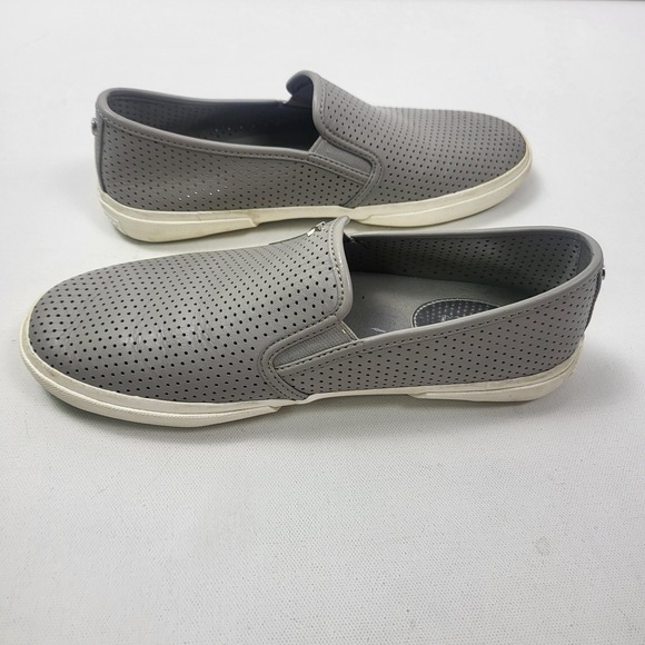Michael Kors Shoes Women's Size 8.5M Gray Leather Slip On Keaton Sneakers Flats - Picture 3 of 10